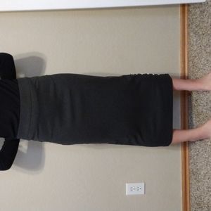Gray pencil skirt